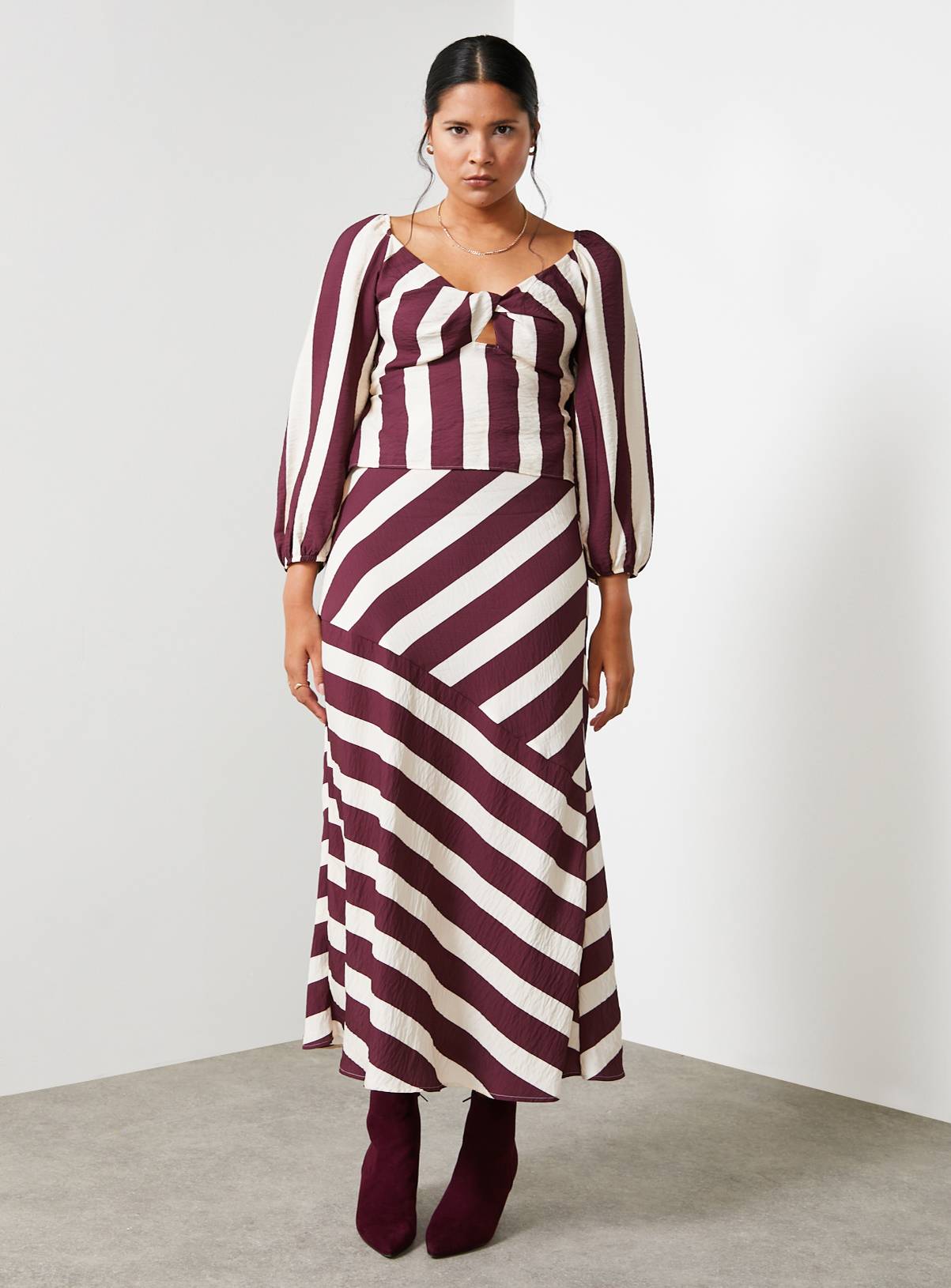 For All The Love Stripe Printed Twist Front Top 10 - Image 5